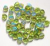 50 9mm Transparent Matte Olive Givre AB Leaf Beads